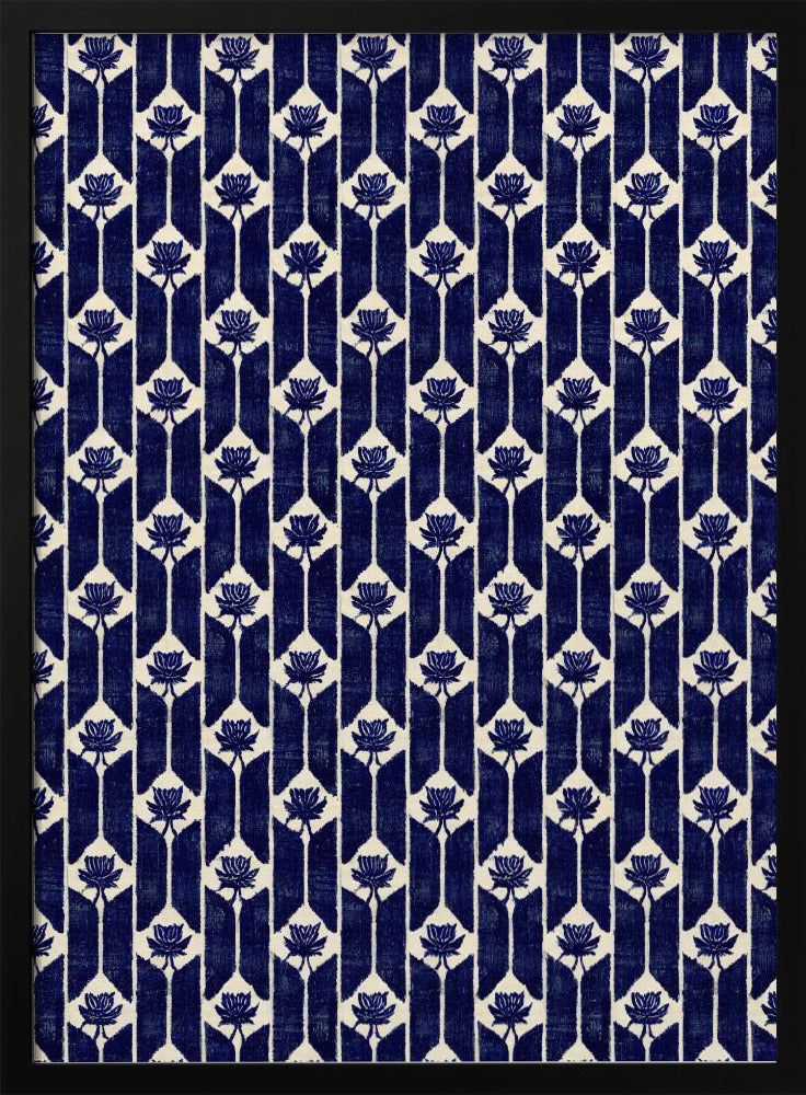 Stitches Blue Pattern Poster